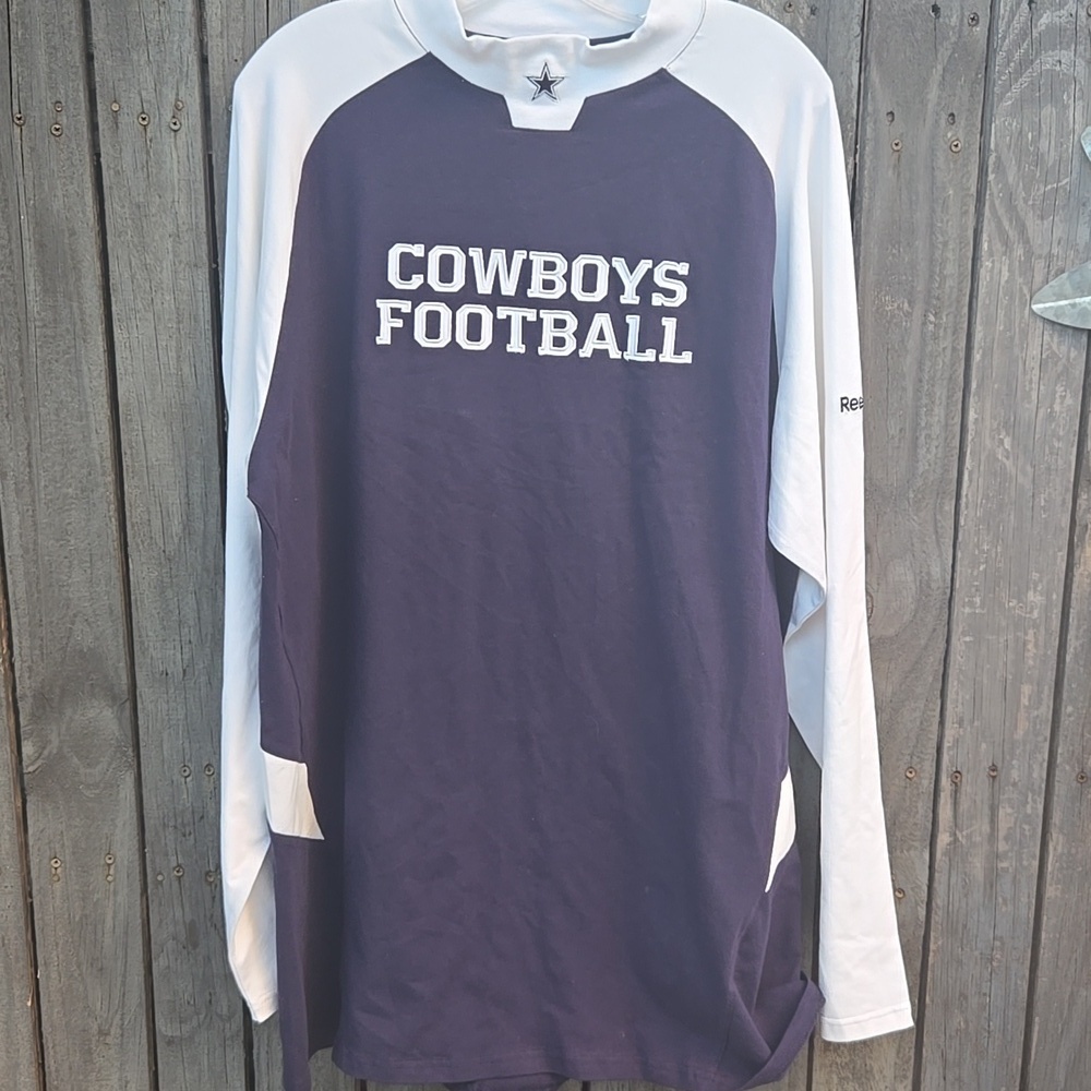 Reebok Cowboys Football Navy and White Long Sleeve